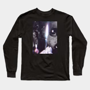 Special processing. To see how those you love happy, despite you a monster. Monster near cake with candle. Violet and gray. Long Sleeve T-Shirt